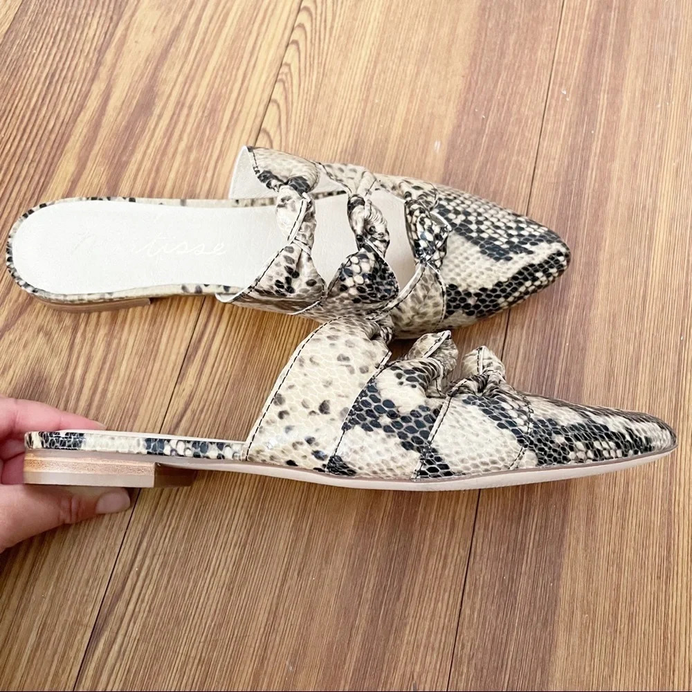 Matisse | On course snake print mules